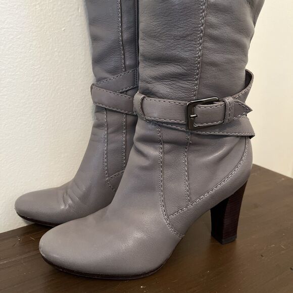 COLE HAAN 100% Leather Phoenix Tall Boot- NikeAir Insole, Ironstone Gray- 8.5 B - Picture 3 of 11